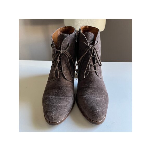 Sarto Lace Up Leather Upper Brown Ankle Boots - Picture 3 of 9